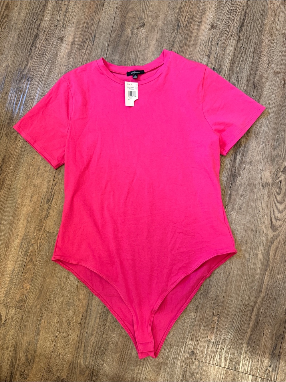 Ambiance Bright Pink Crew Neck Short Sleeve Bodysuit
